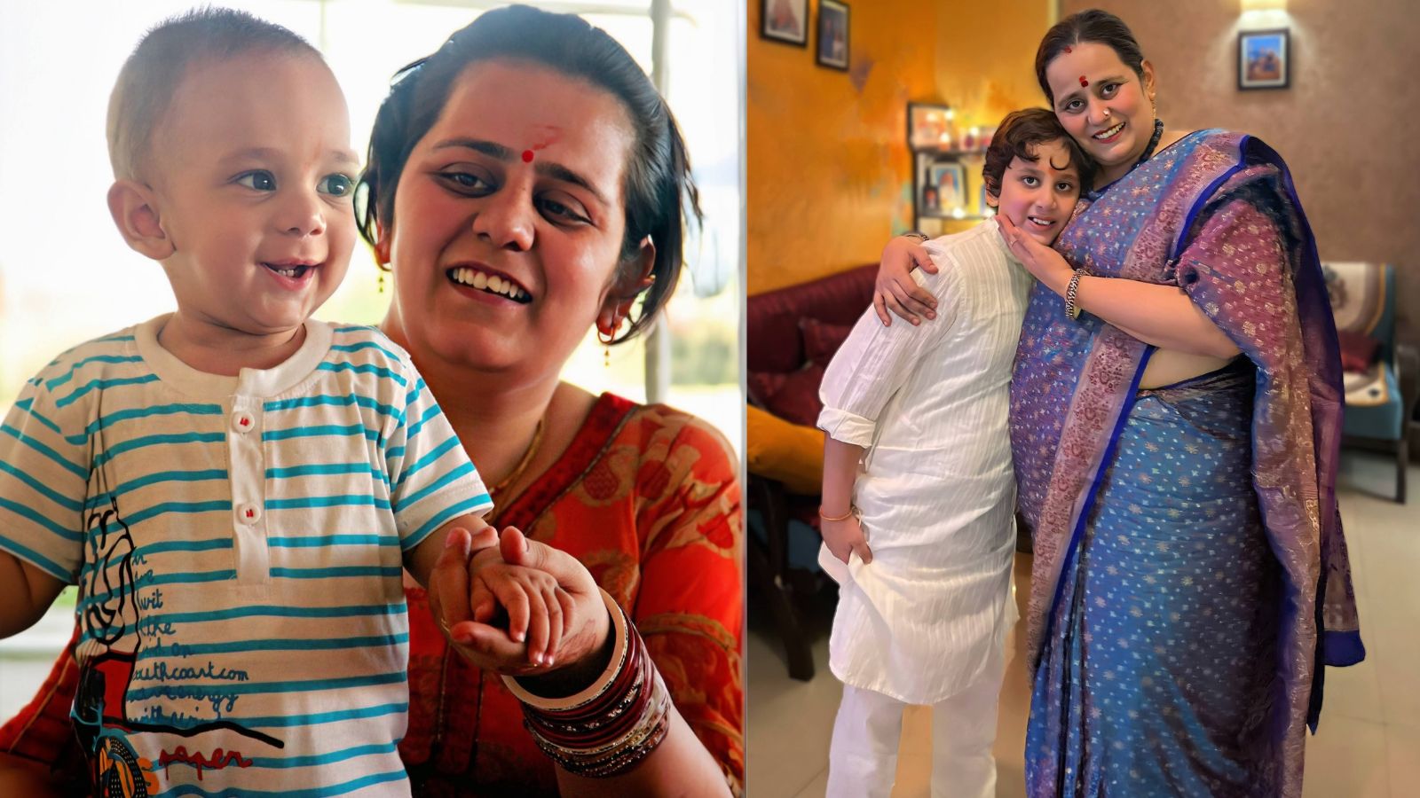 Medhya with his mother 